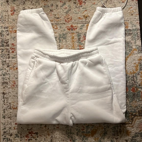 White Jogger Sweatpants - Picture 3 of 4